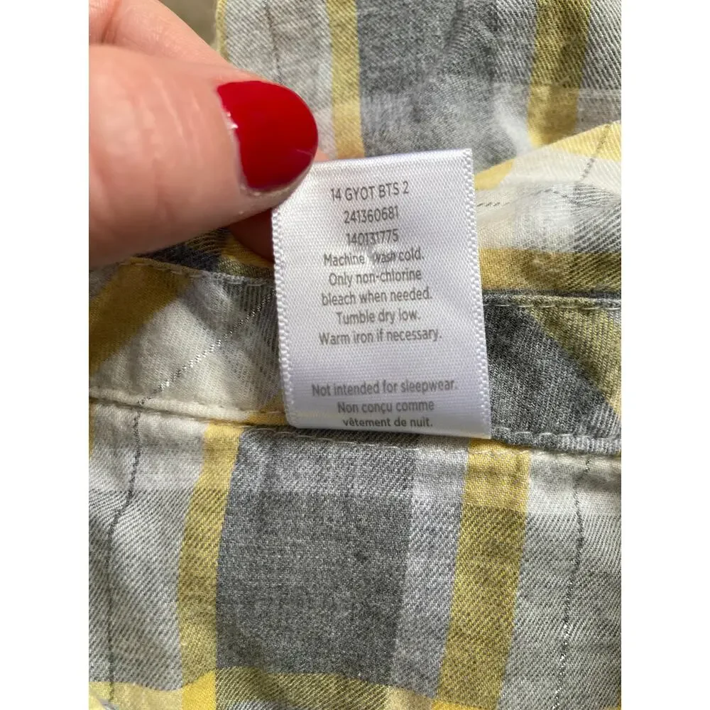Gymboree Yellow & Grey Plaid Shirt Dress, Size 6